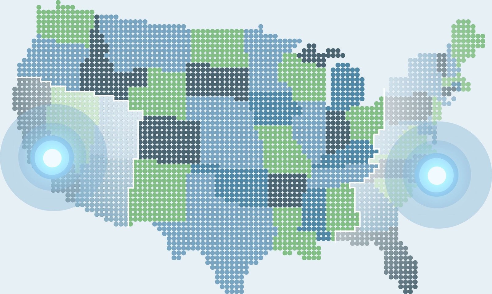 Dotted Map of the USA Dotted Map of the USA